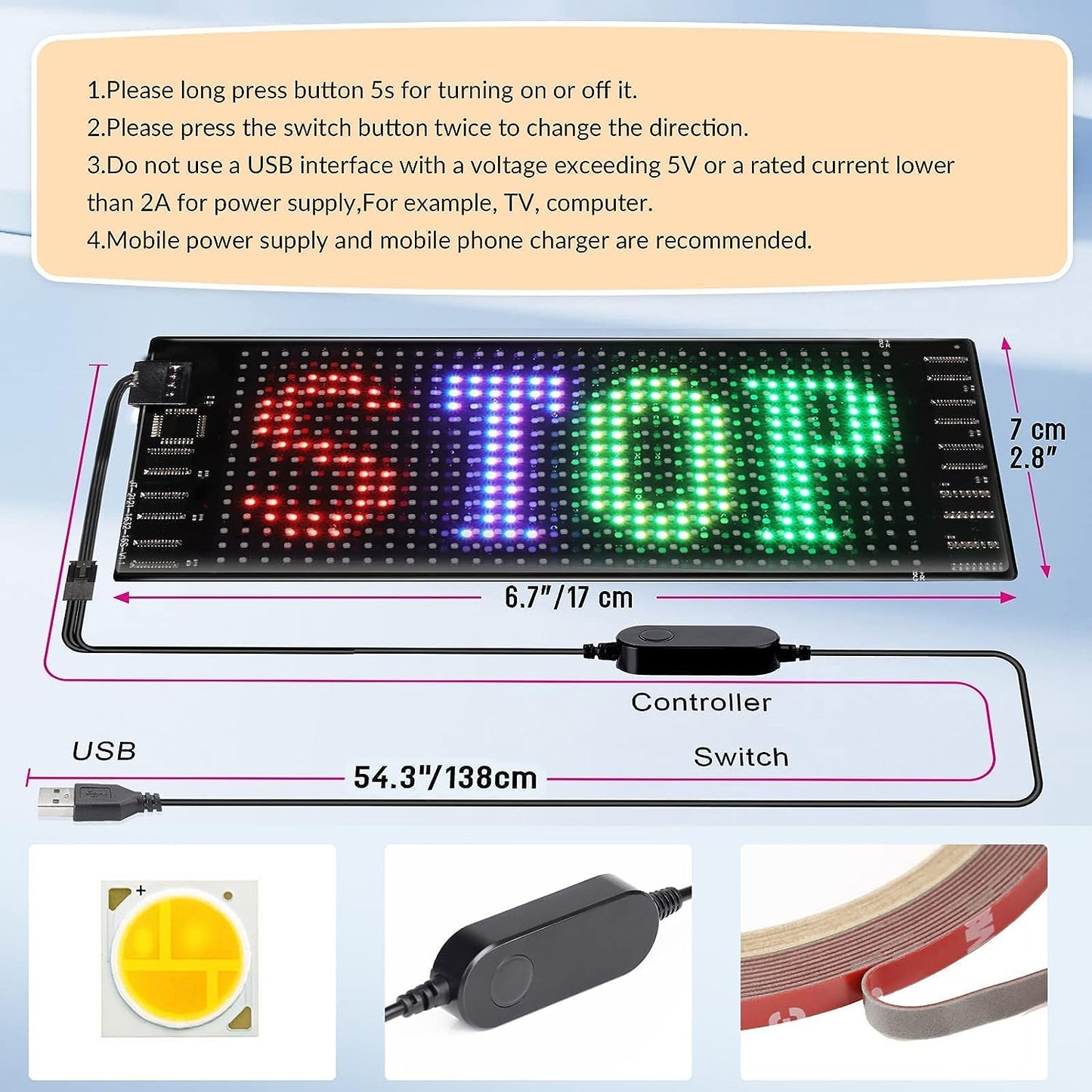 Programmable LED Car Sign