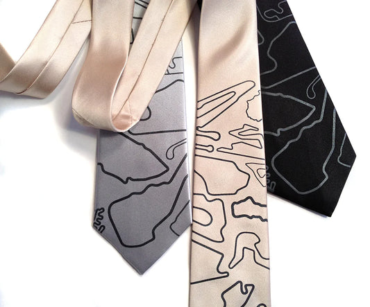 Track Map Silk Necktie